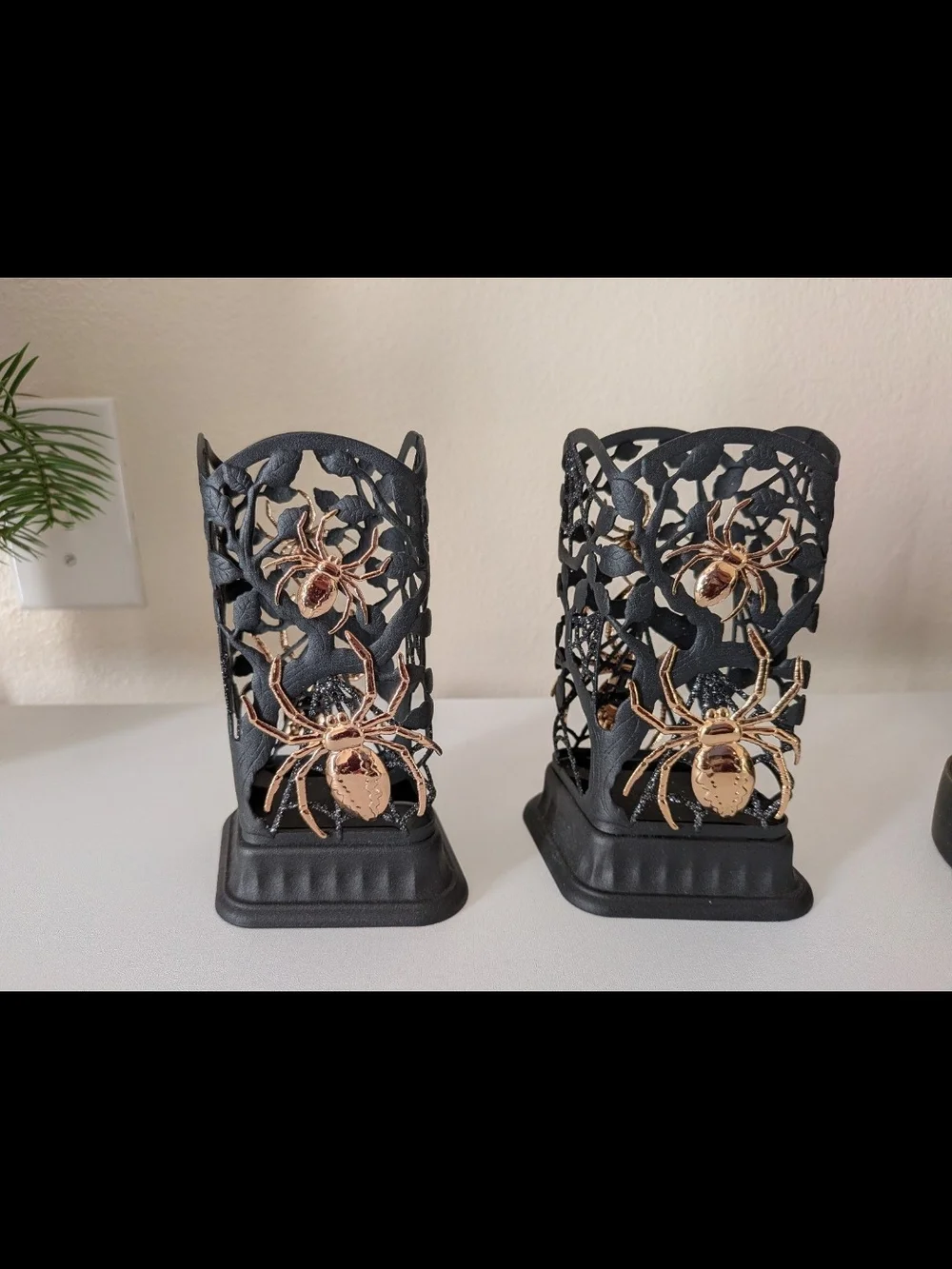 Bath & Body Works Halloween Gold Spider Foaming Soap Holders - Set of 2